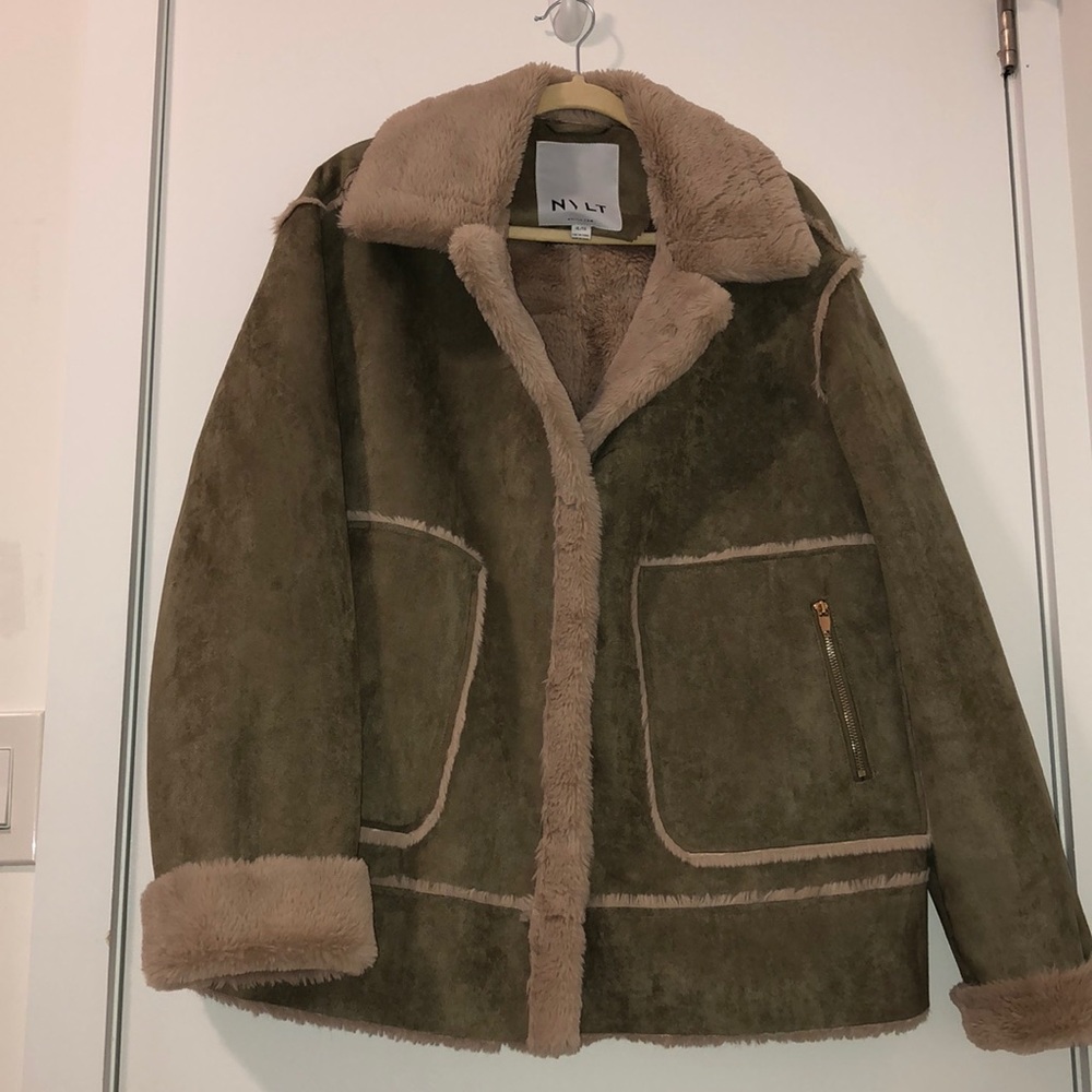 Faux Sherling Moto Jacket